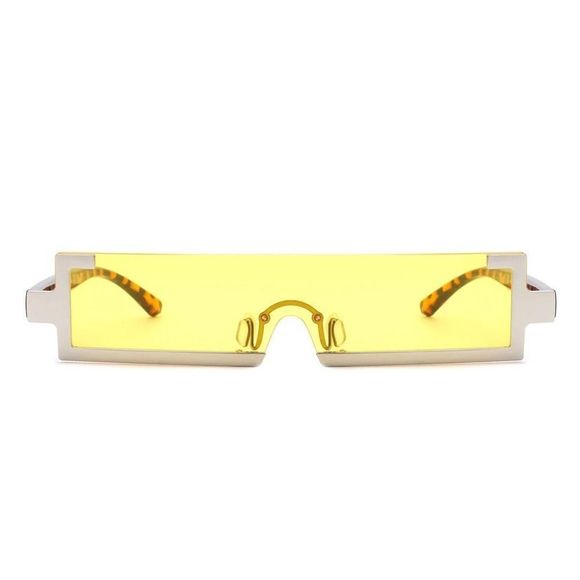 6176 | Yellow Flat Top Semi Rimless Sunglasses - Picture 1 of 4
